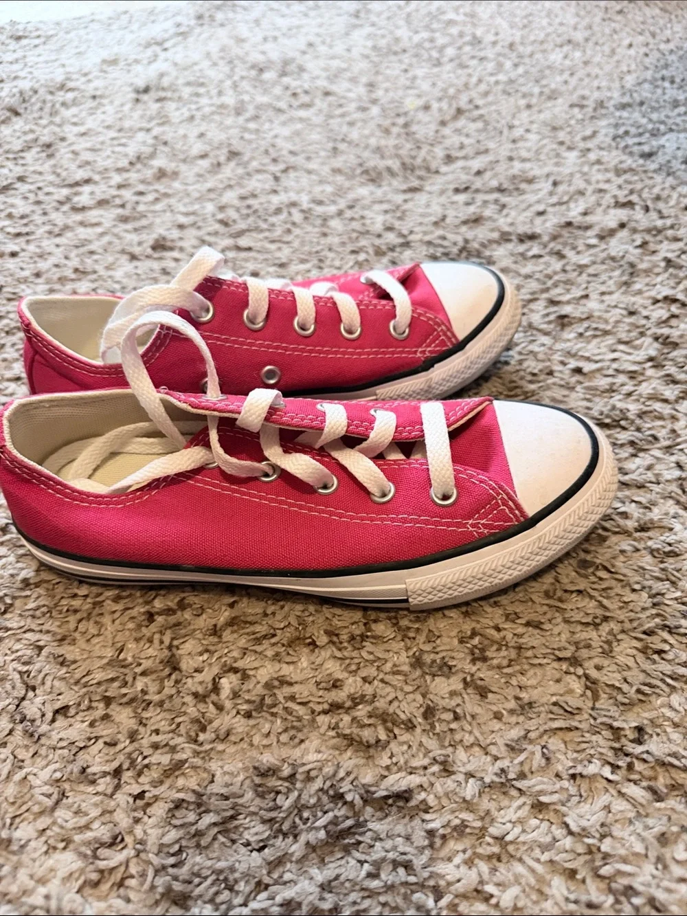 Converse Kids Low-Top Canvas Sneakers in Pink and White